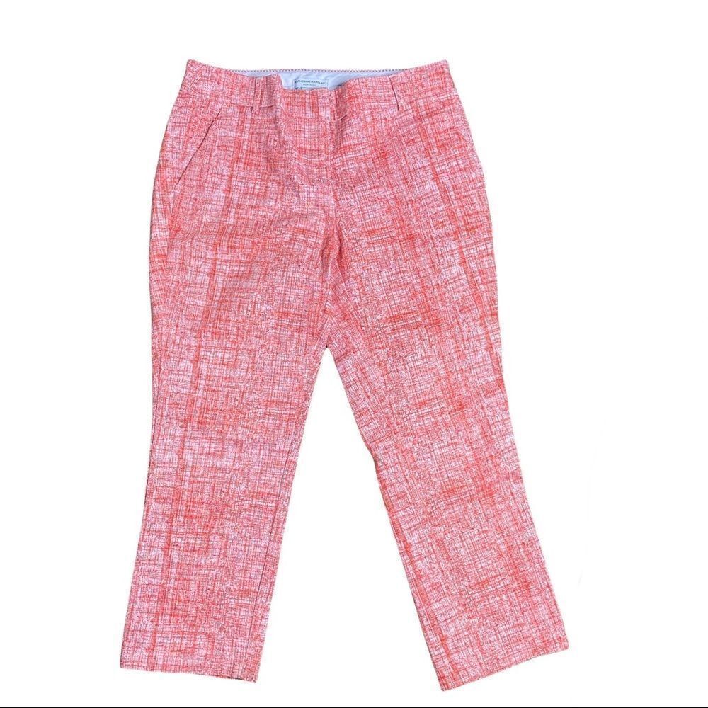 Katherine Barclay Womens Red Coral Ankle Crop Pants Size 2